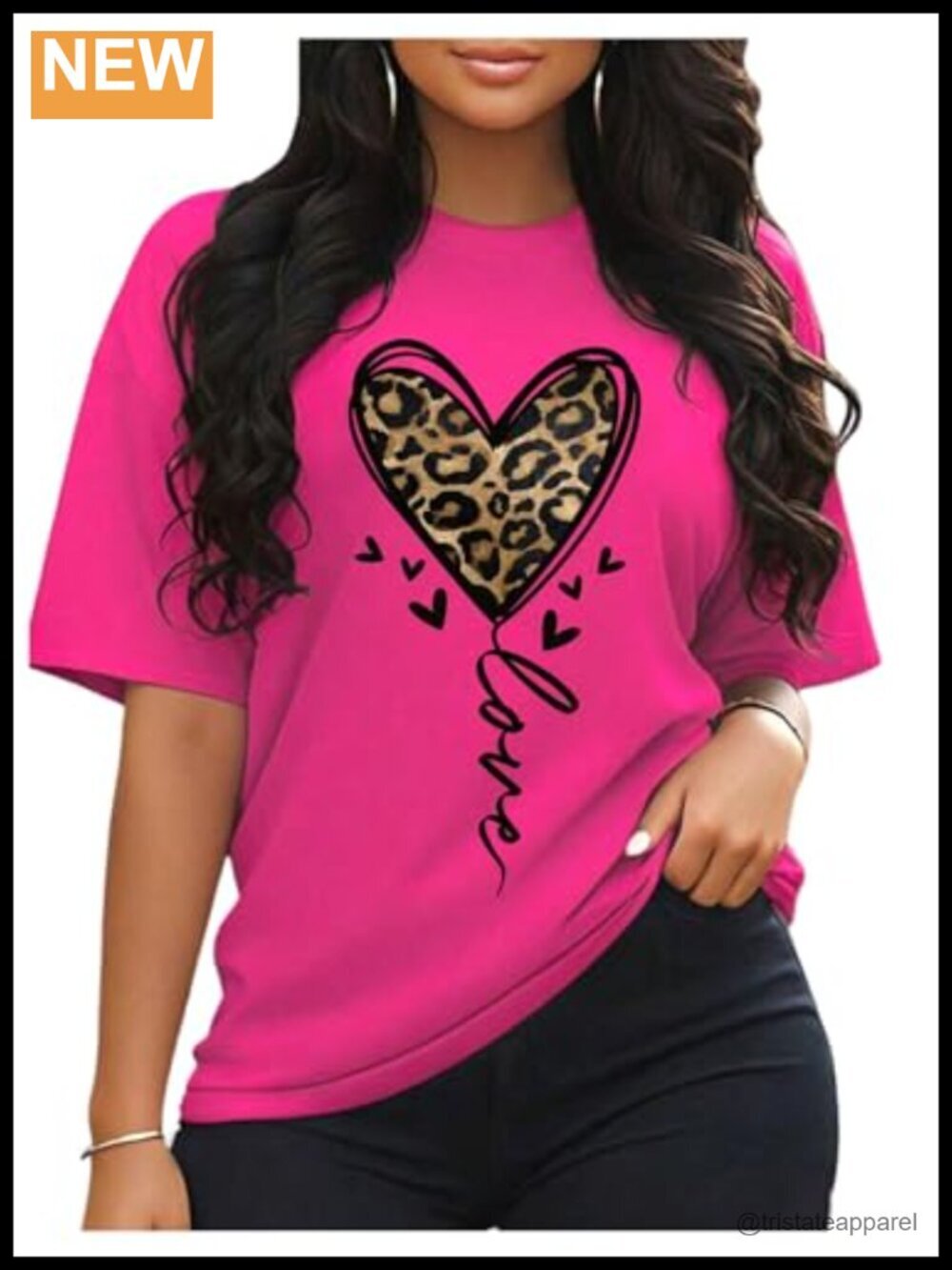 Plus Size Leopard Graphic Tee - Short Sleeve Round Neck Casual Top